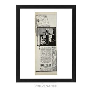 🔴 Louis Vuitton Antique Vintage Newsprint Ad - Travel Trunk